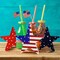 3 Pieces Independence Day Wooden Star Blocks Patriotic Wood Star Standing Blocks 4th of July Tabletop Decor for American Festival Celebration Home Decor (American Flag Prints Series)